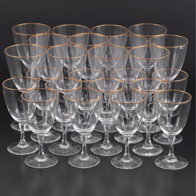 Lenox "Mansfield" Crystal Water Goblets and Wine Glasses, 1965–1986