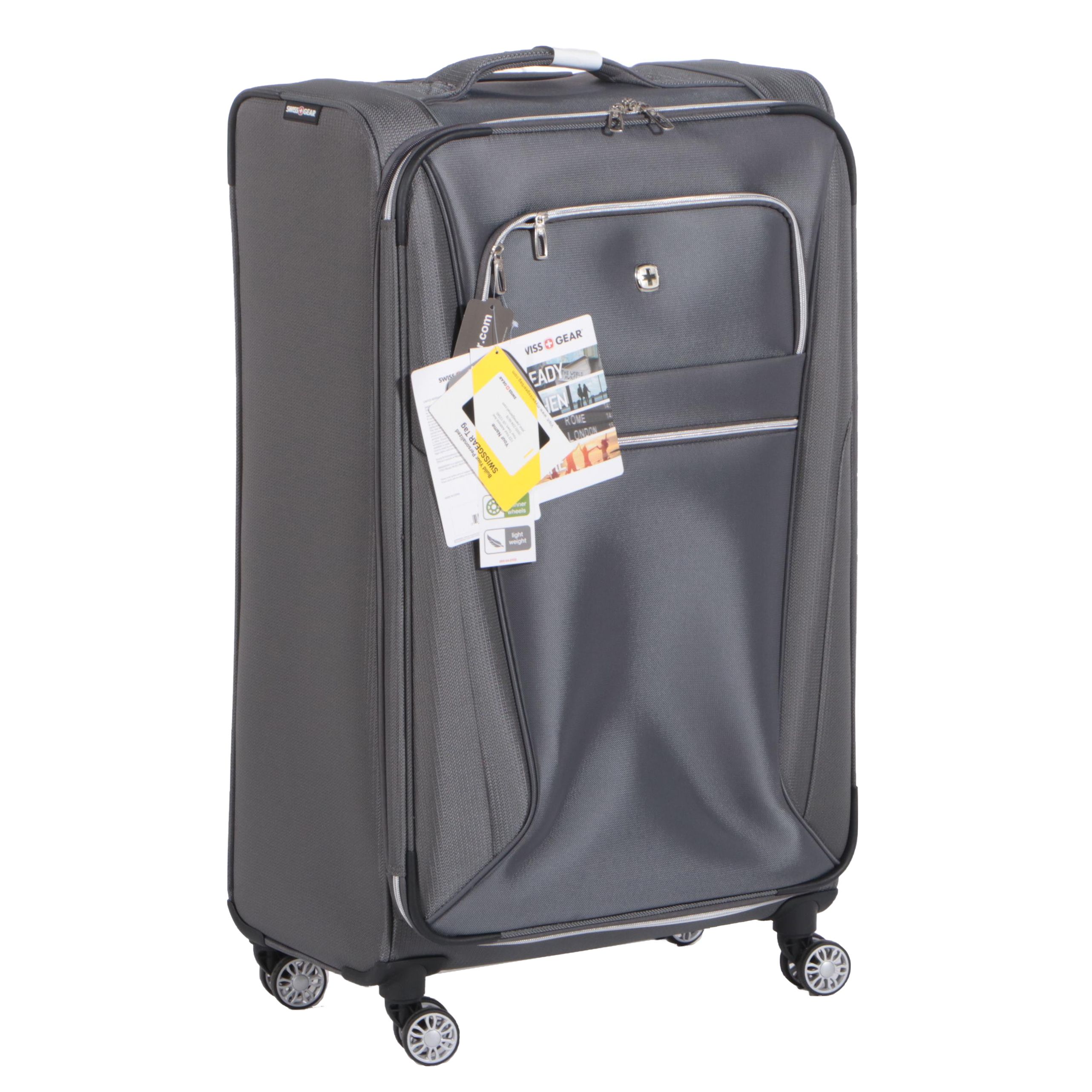 Swissgear Checklite Softside Large Checked Suitcase in Charcoal EBTH