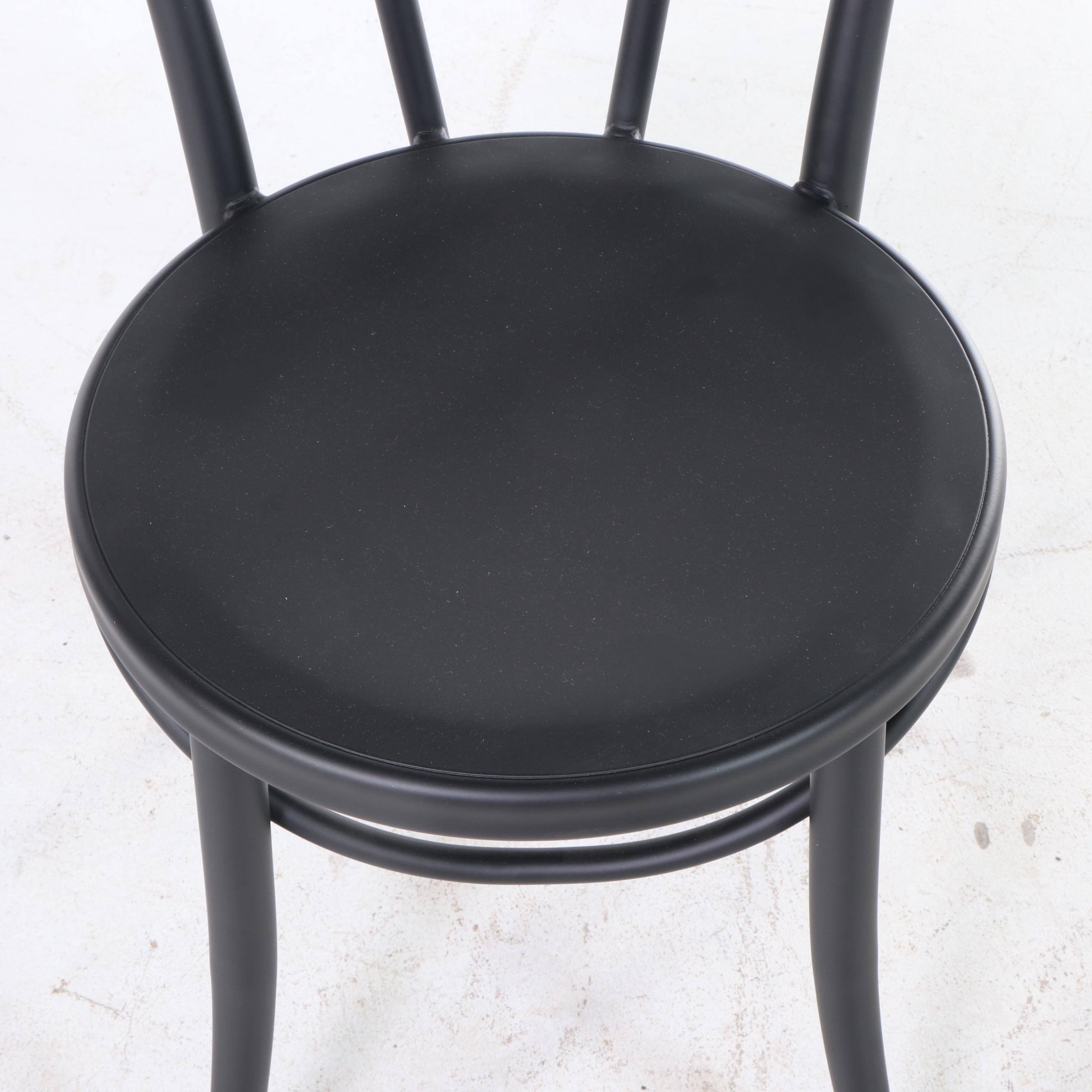 Four Threshold "Emery" Metal Bistro Chairs in Matte Black Finish EBTH