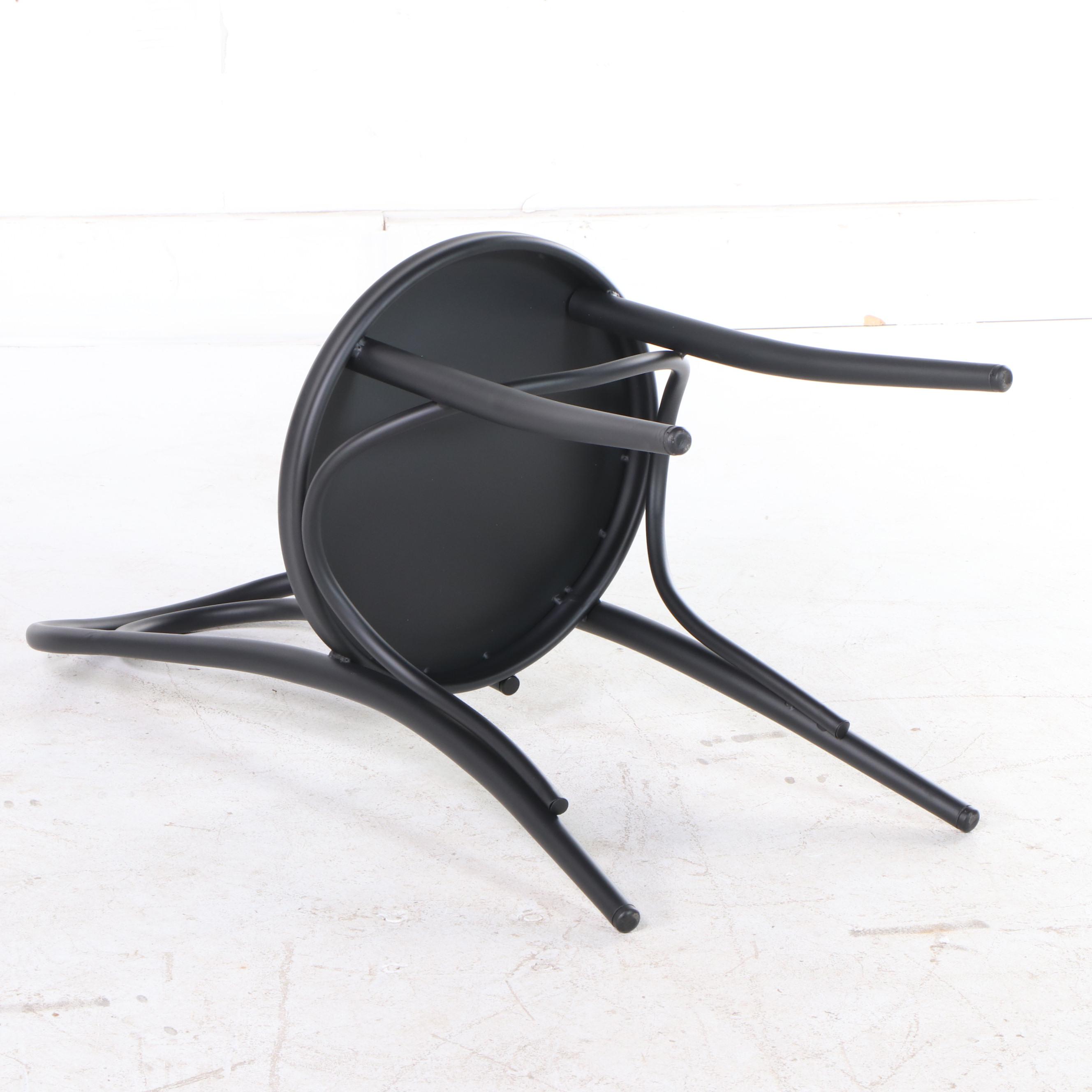 Four Threshold "Emery" Metal Bistro Chairs in Matte Black Finish EBTH