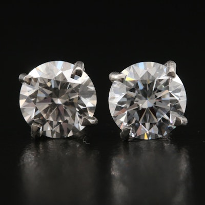 Platinum 3.77 CTW Lab Grown Diamond Stud Earrings with IGI Reports