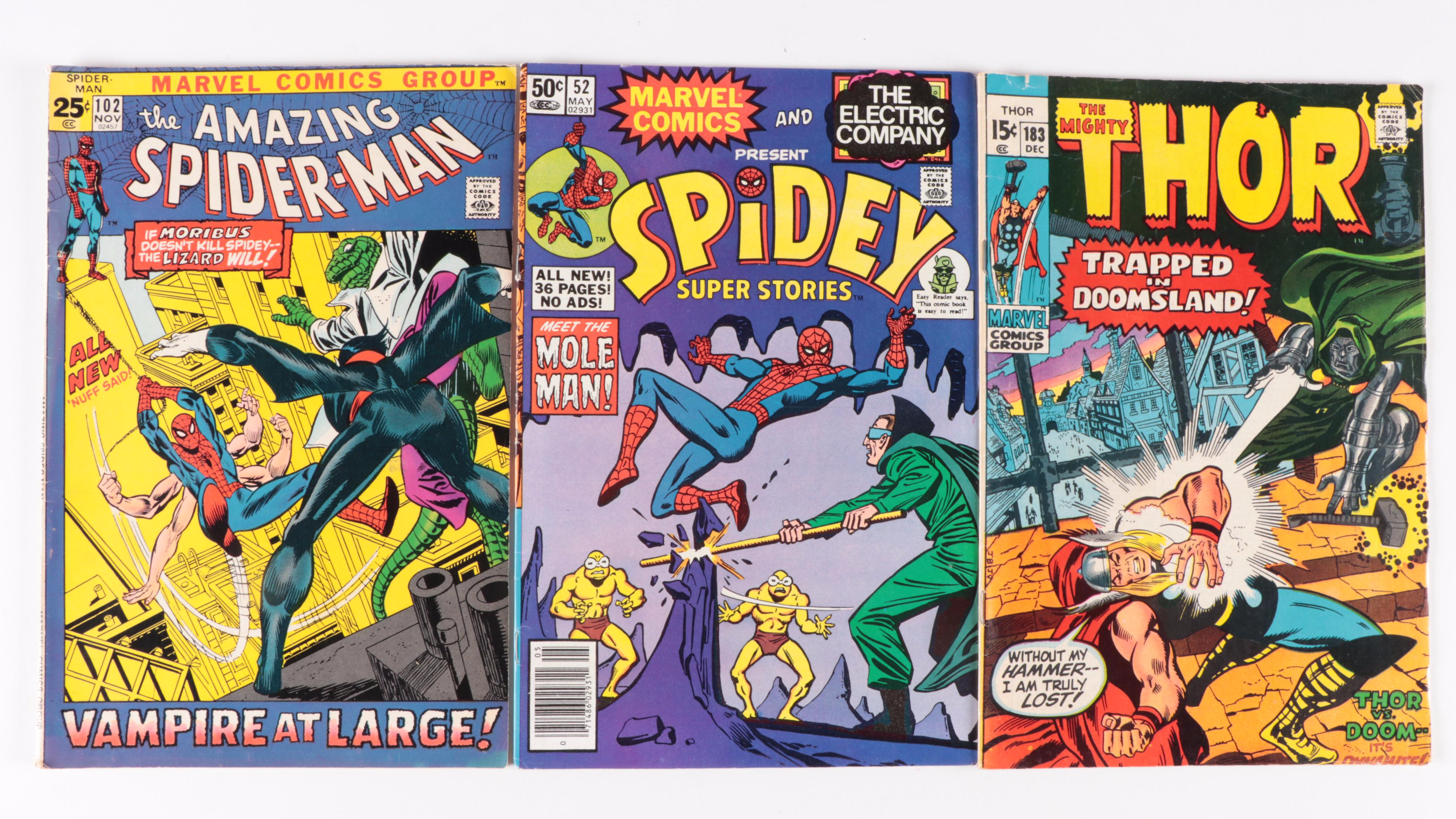 Bronze Age Marvel Comic Books With The Amazing SpiderMan 102 and More
