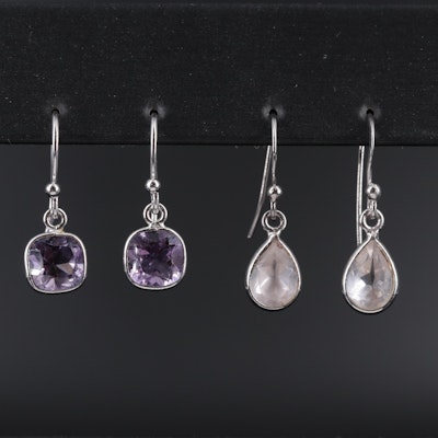 Sterling Silver Earrings With Gemstones