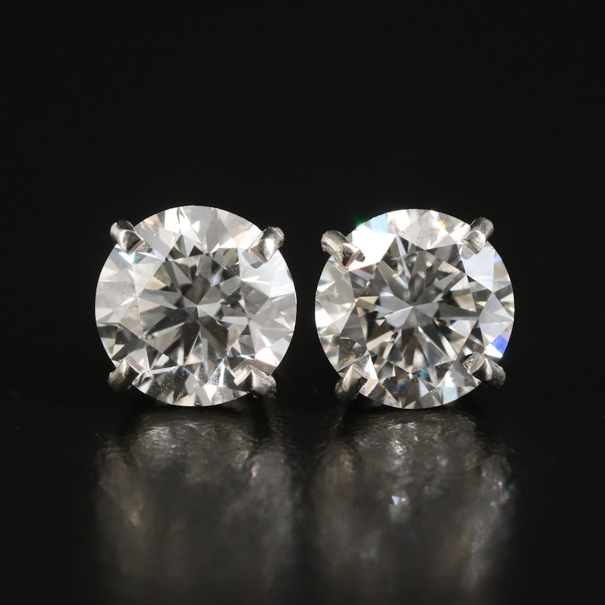 Platinum 5.29 CTW Lab Grown Diamond Stud Earrings with IGI Reports