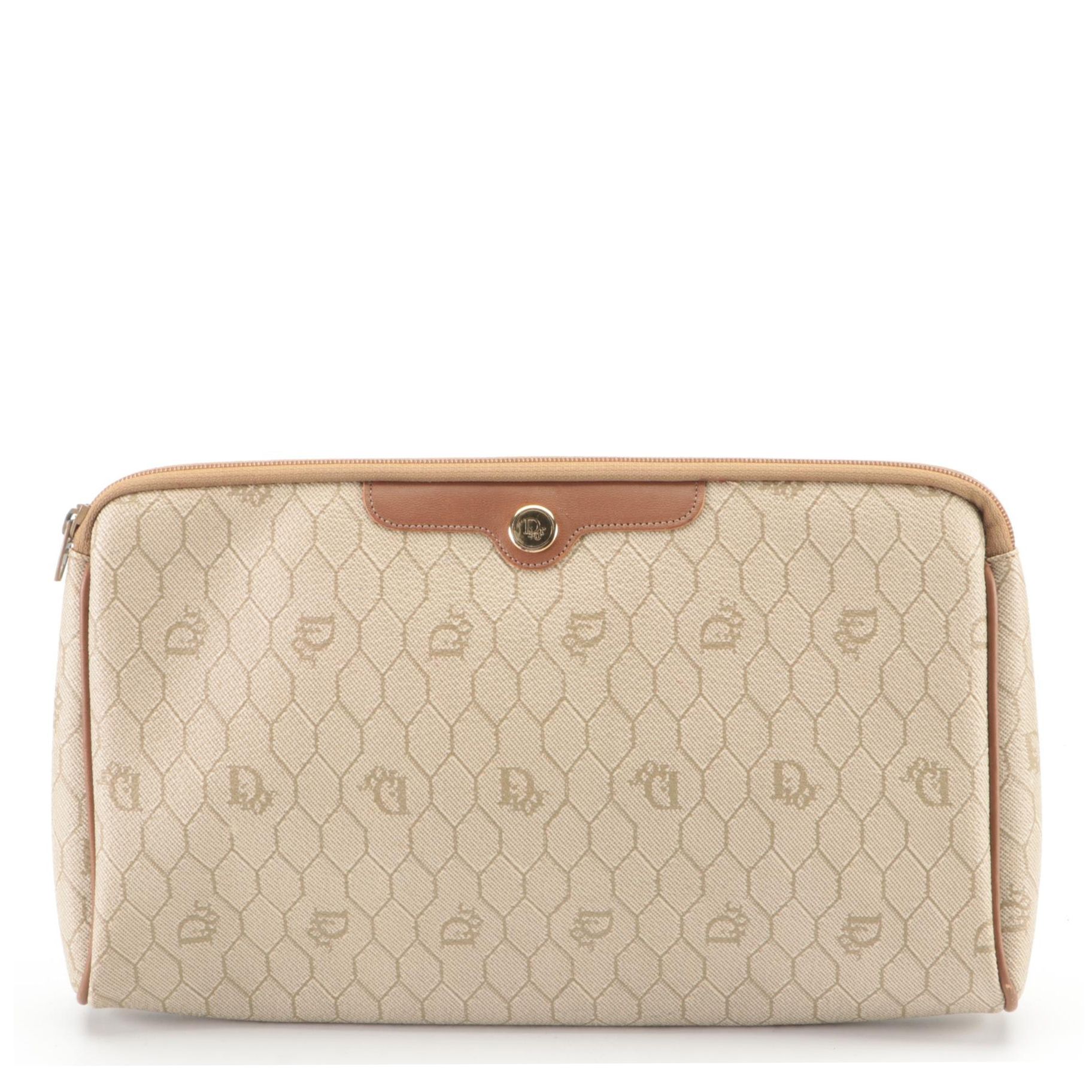 Christian Dior Zip Pouch in Monogram Coated Canvas and Leather EBTH