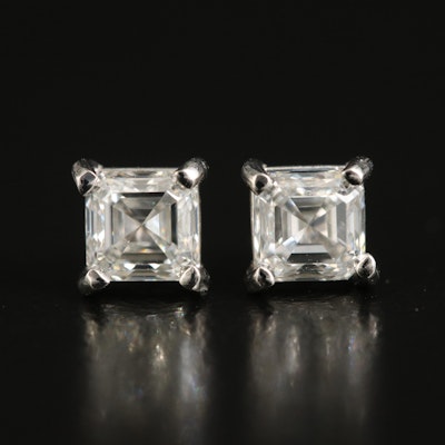 Platinum 1.00 CTW Internally Flawless Diamond Stud Earrings with GIA Reports