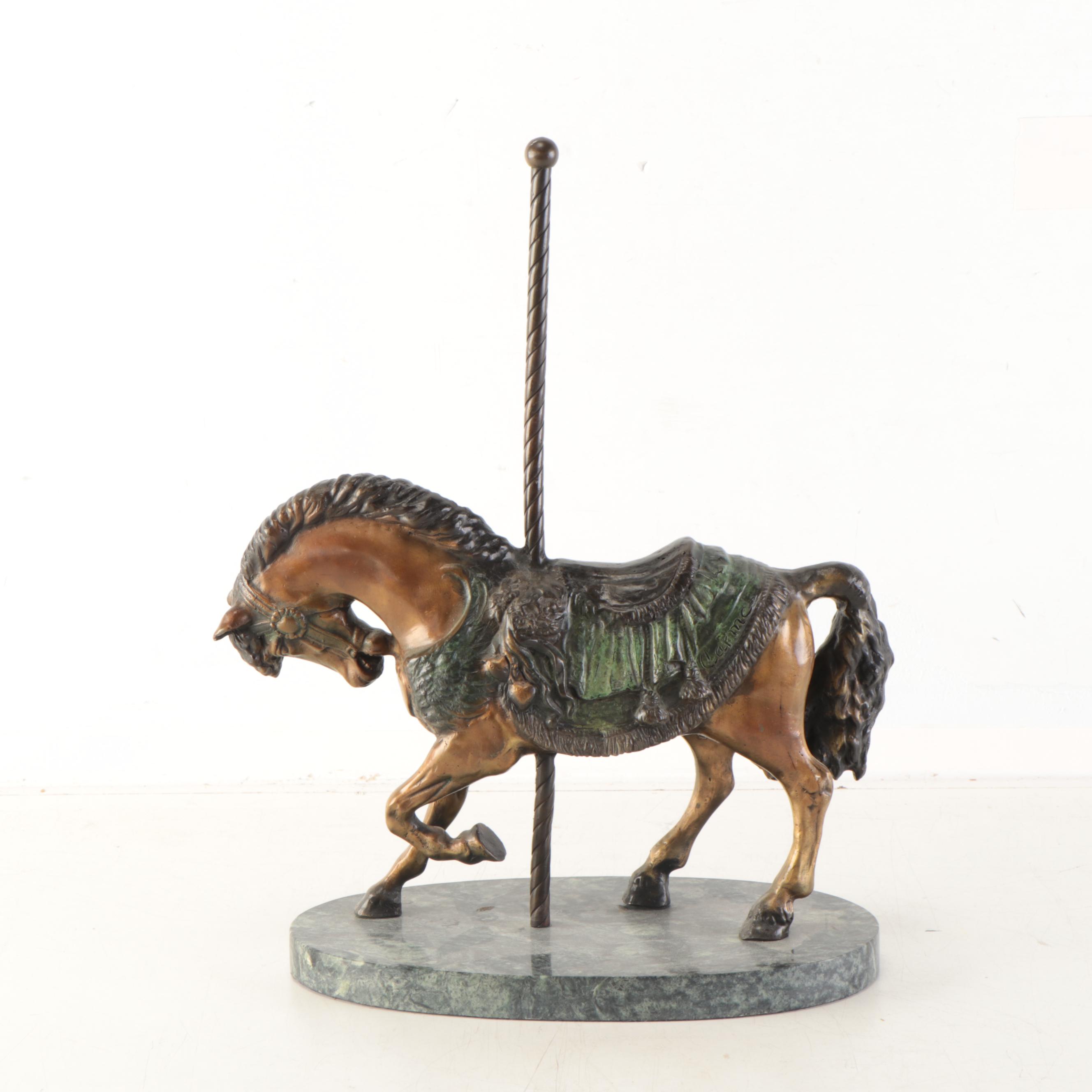 Bronze Carousel Horse After Charles Carmel EBTH