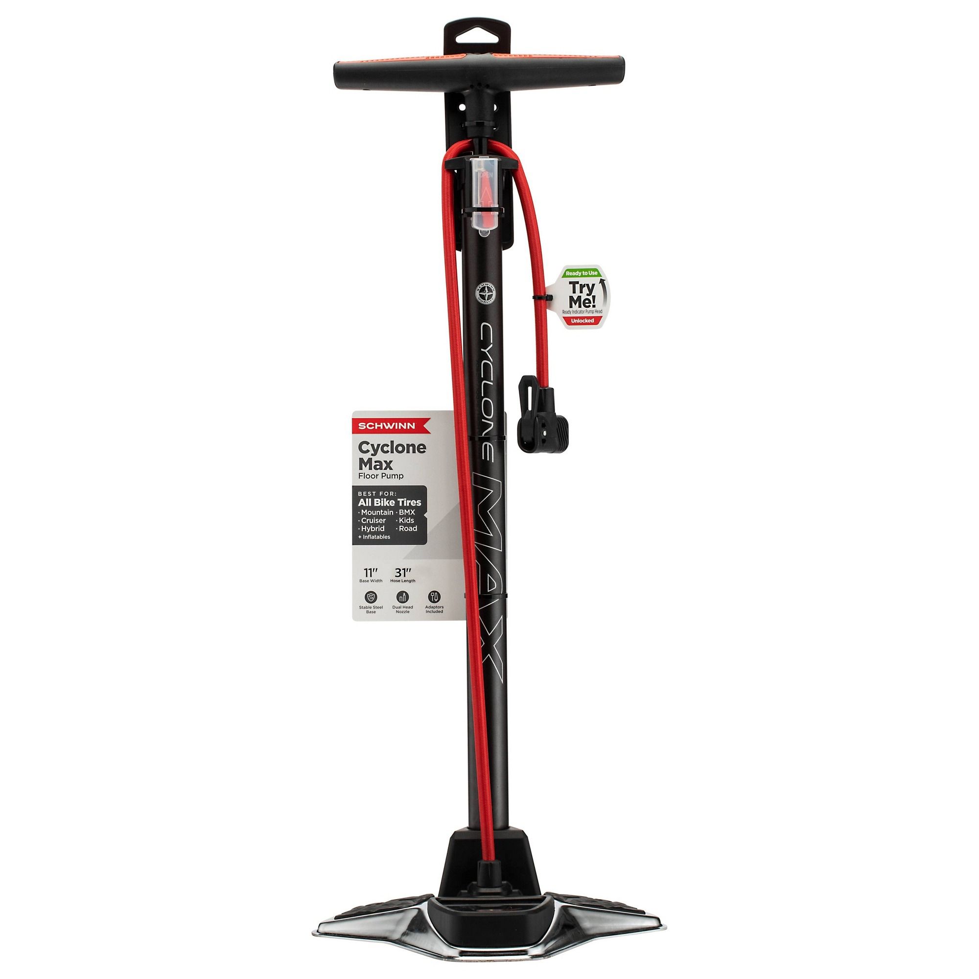 Schwinn Cyclone Max Floor Bicycle Pump in Gray EBTH