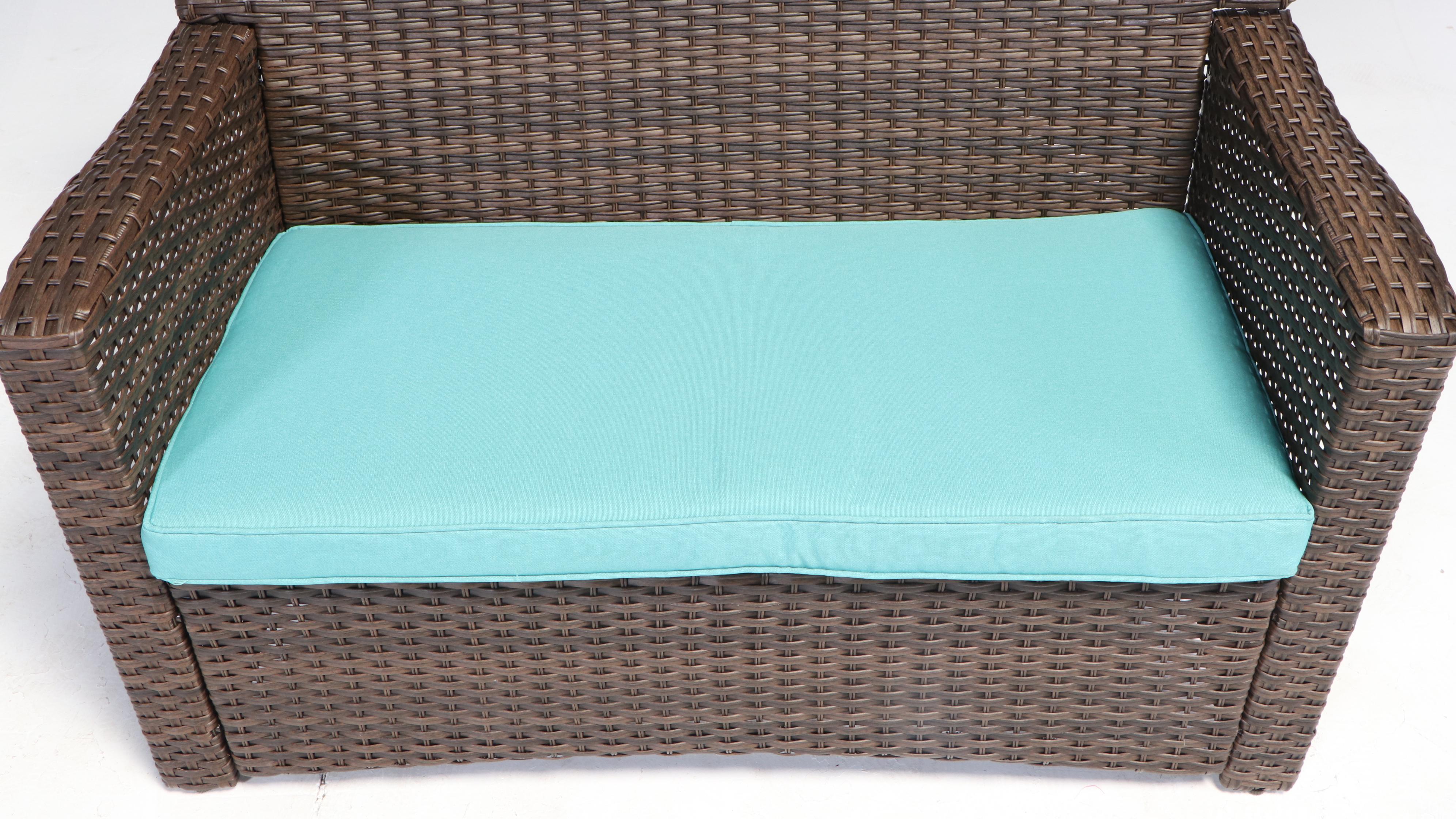 Threshold Halsted 4Piece Brown Resin Wicker Conversation Set EBTH