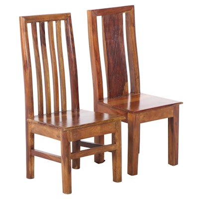 Two East Asian Child-Size Hardwood Chairs