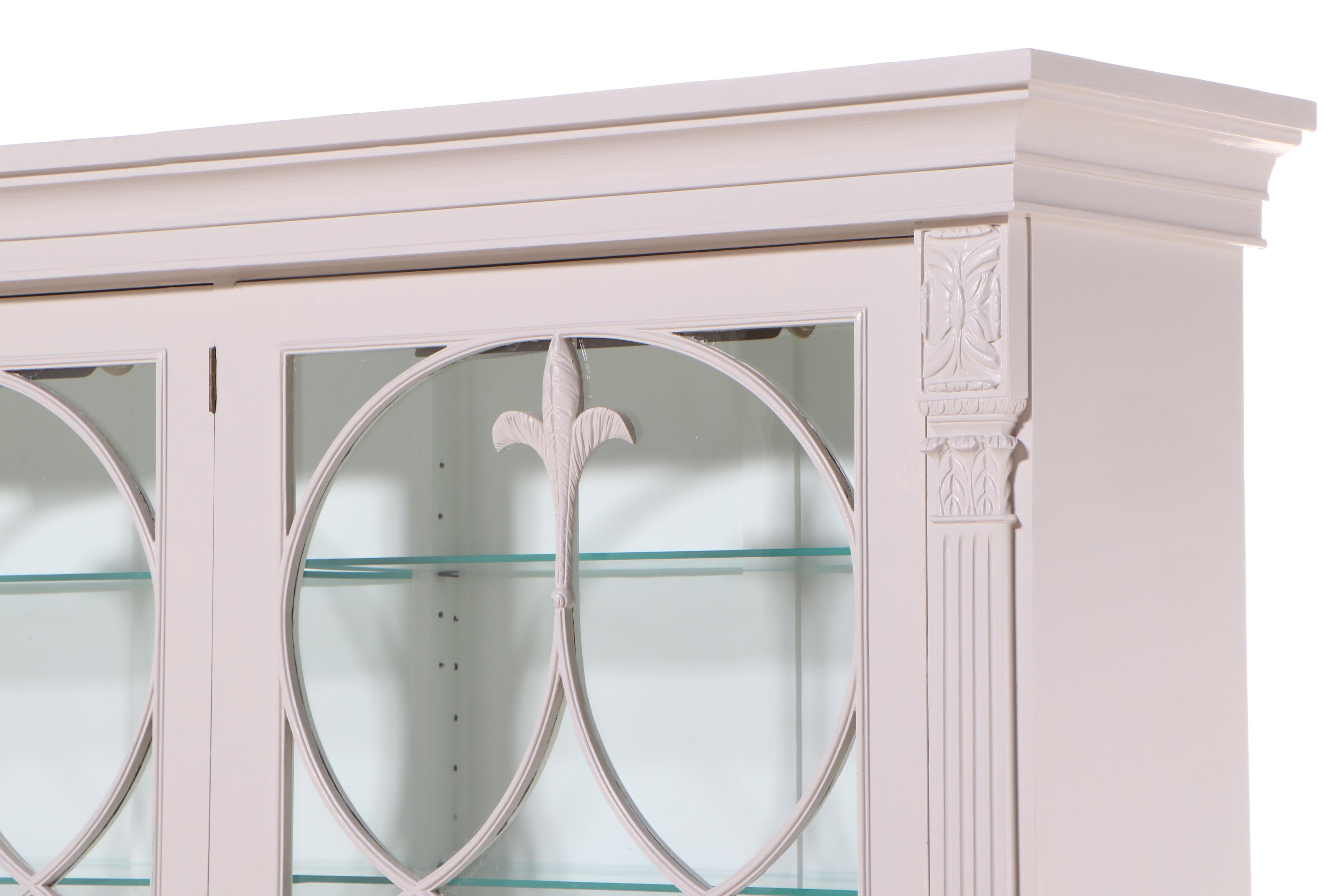 LargeScale Hepplewhite Style Painted Bookcase/Display Mid