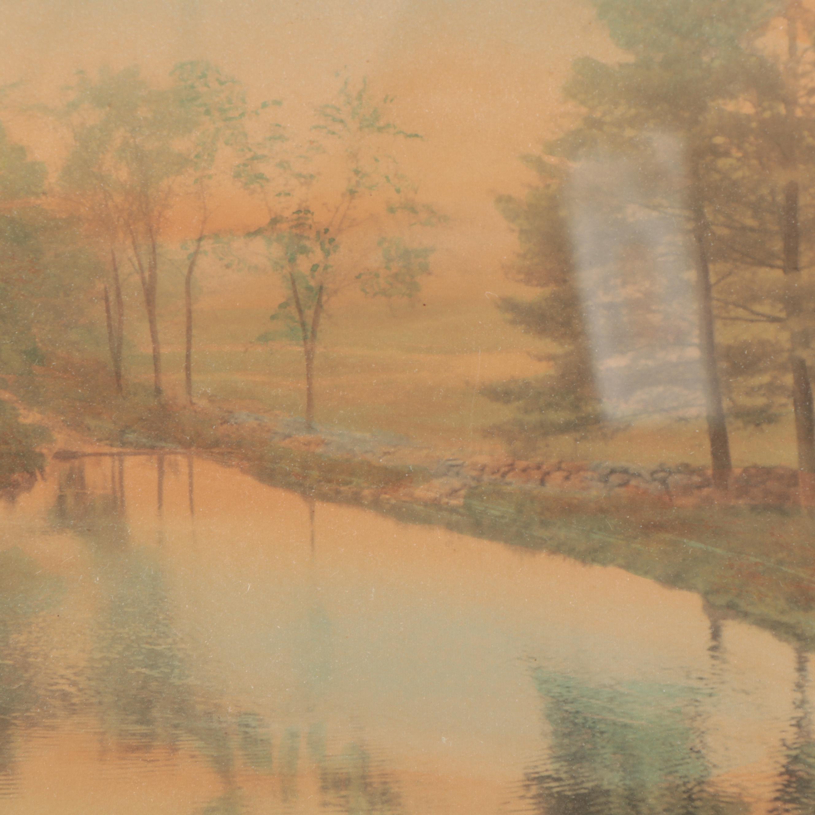 Wallace Nutting HandColored Photograph "A Barre Brook" EBTH
