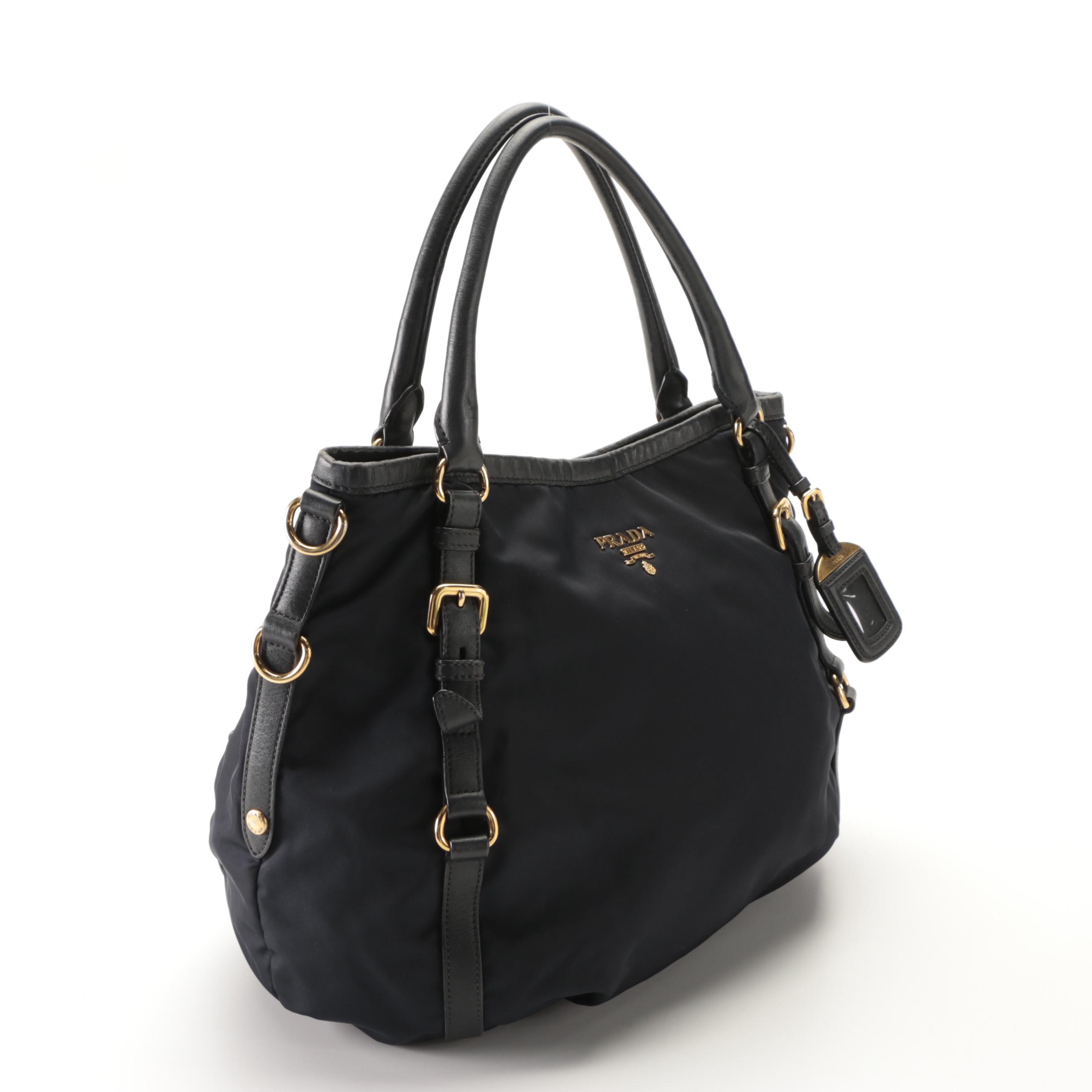 Prada Shoulder Bag in Black Tessuto Nylon and Leather EBTH