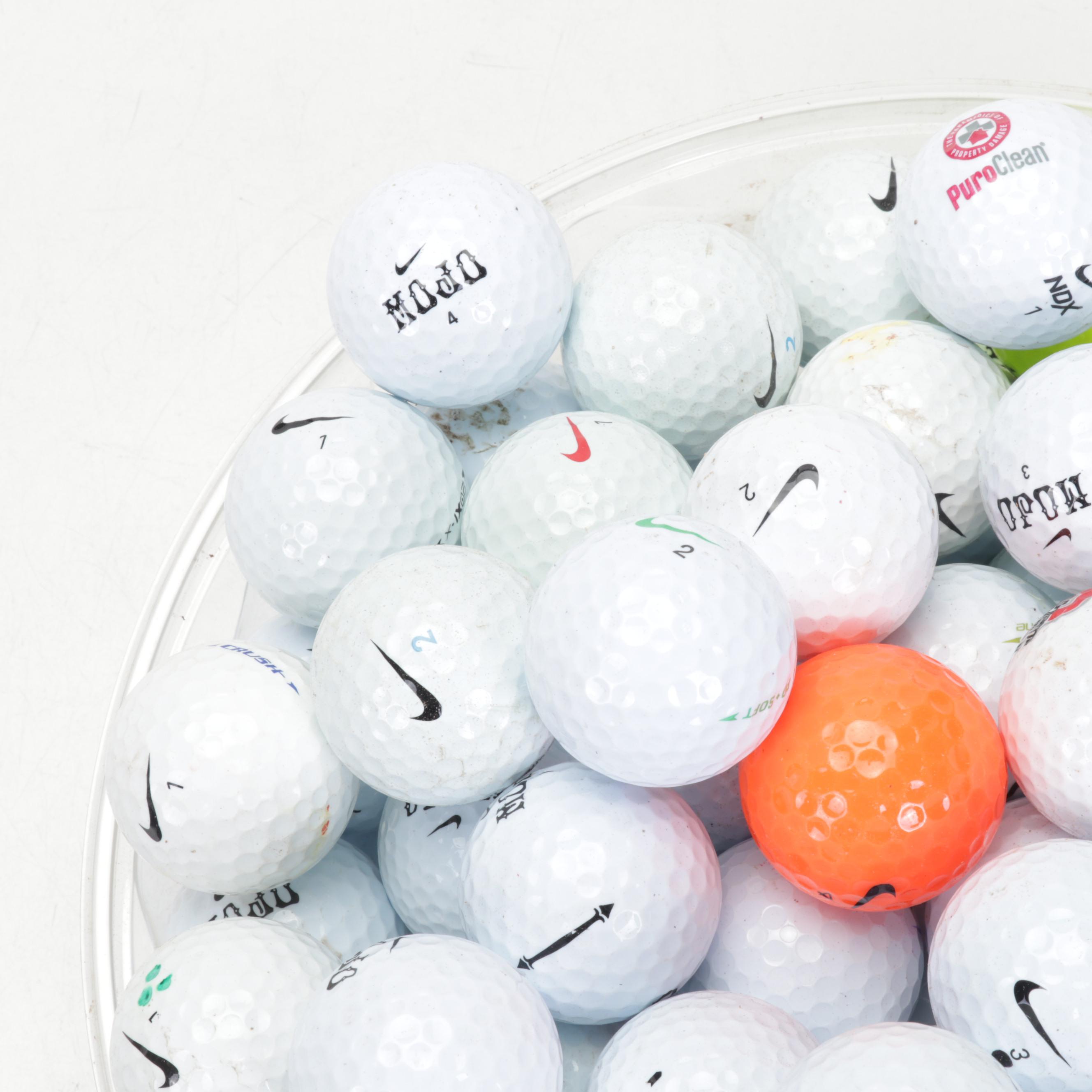 One Hundred Golf Balls Including Nike and More EBTH