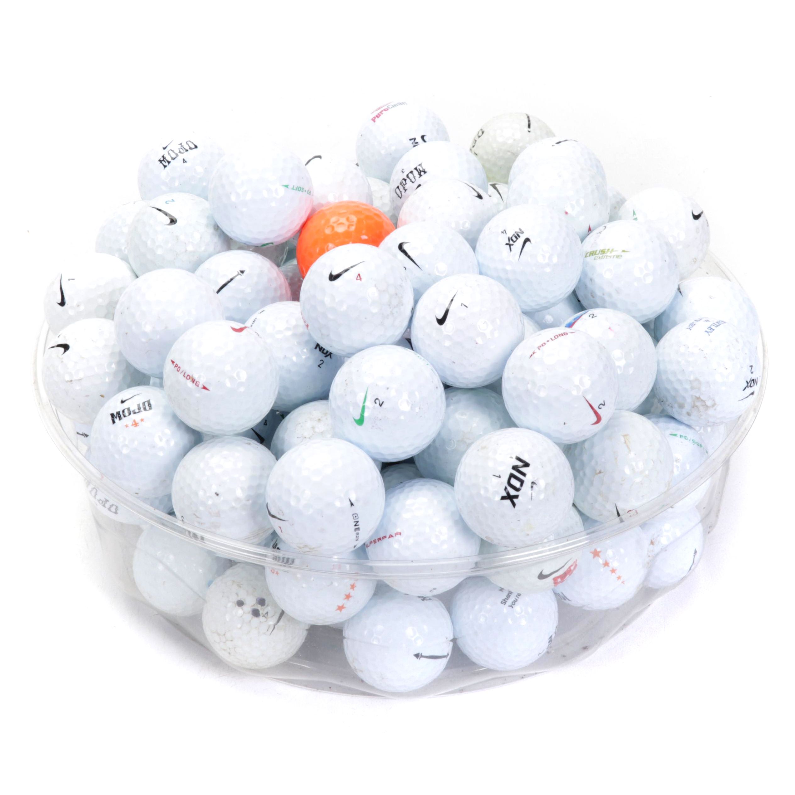 One Hundred Golf Balls Including Nike and More EBTH