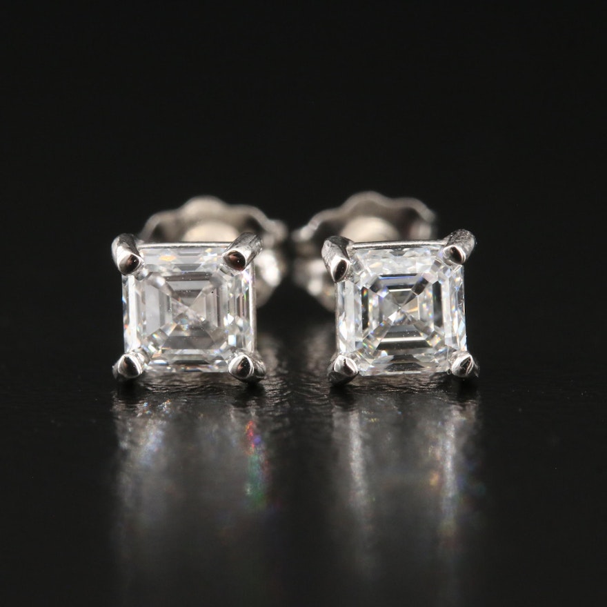Platinum 1.00 CTW Internally Flawless Diamond Stud Earrings with GIA Reports