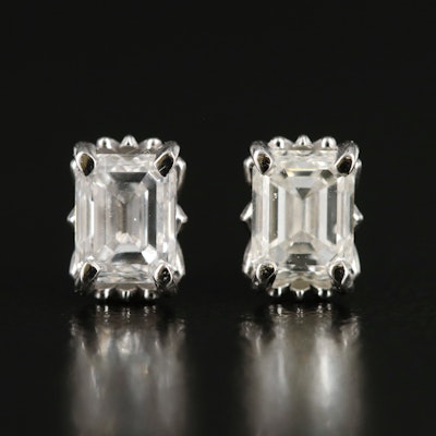 Platinum 1.01 CTW Internally Flawless Diamond Stud Earrings with GIA Reports
