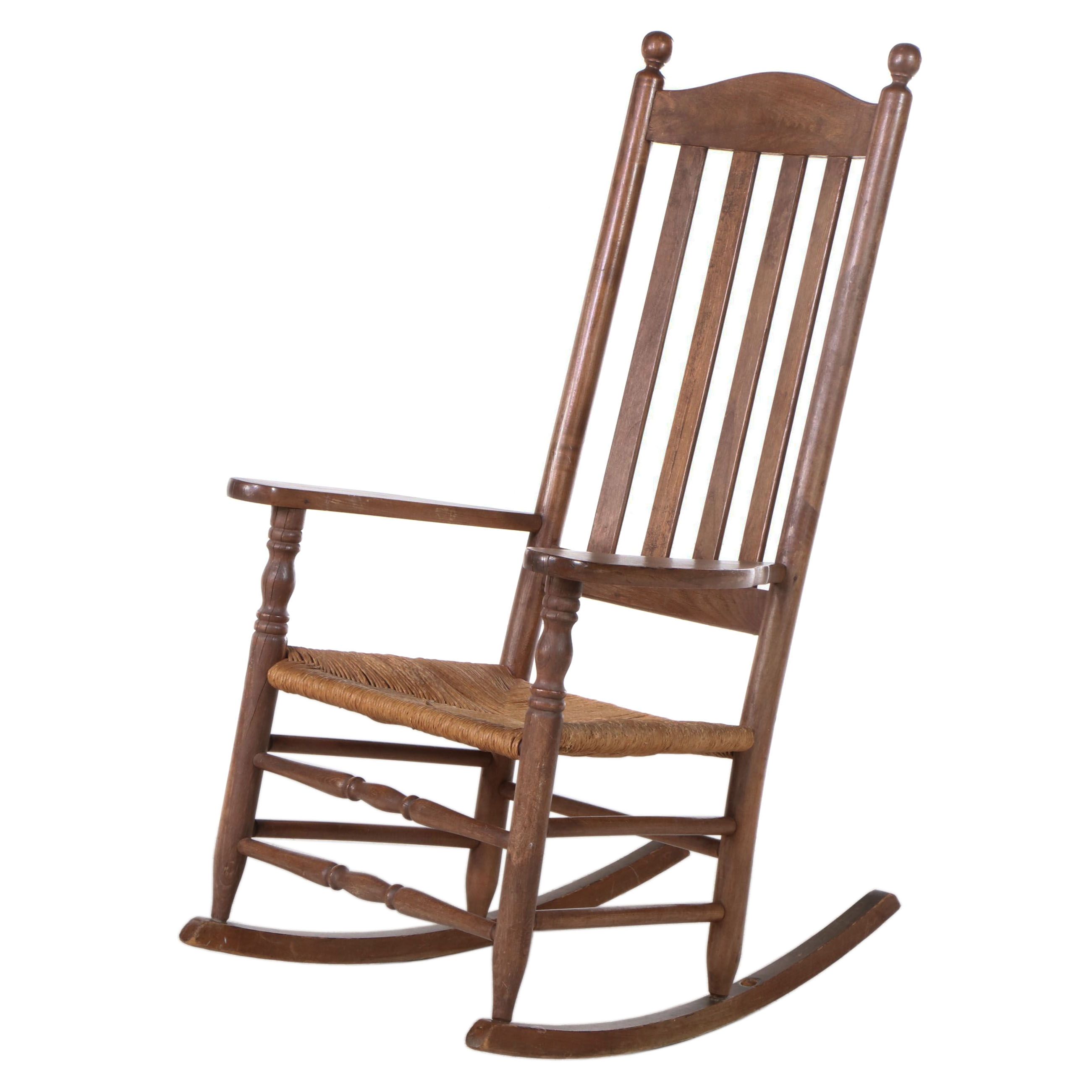 Oak Rocking Chair with Rush Seat EBTH