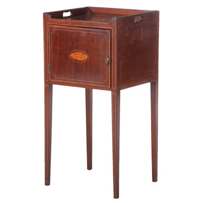 George III Mahogany and Marquetry Bedside Commode, circa 1800