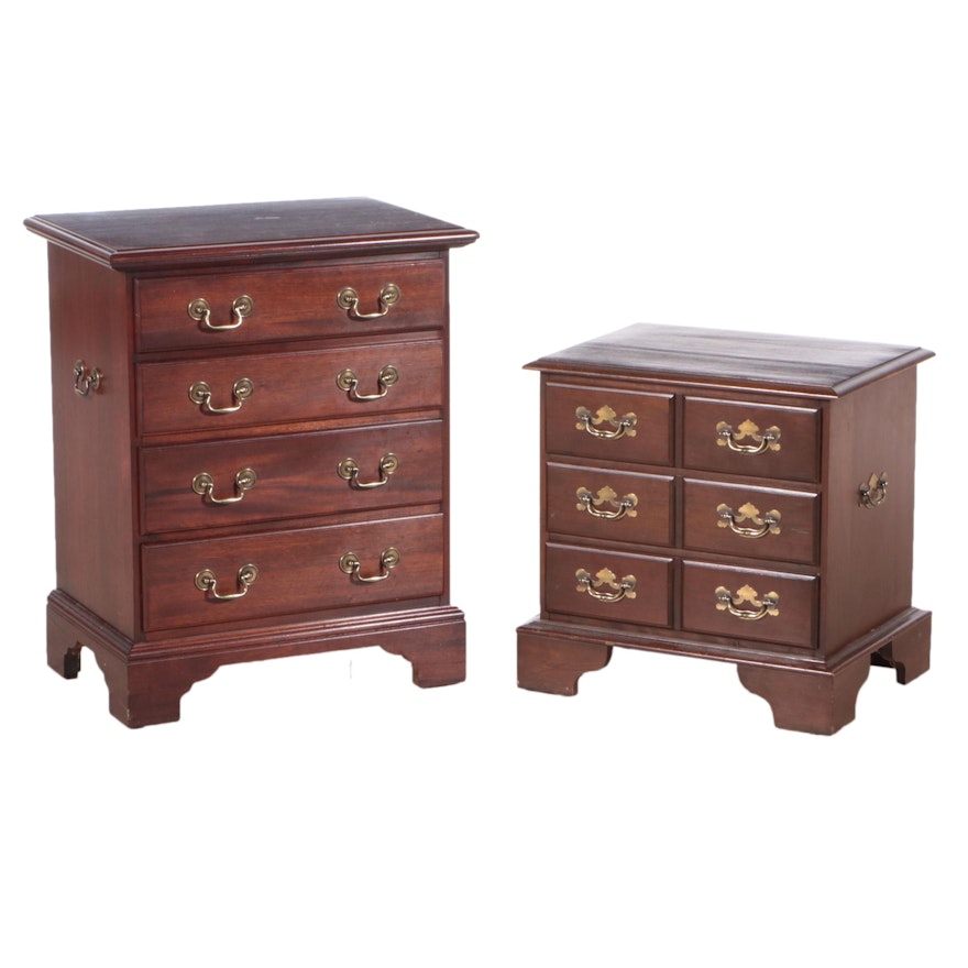 Two Chippendale Style Nightstands, Late 20th Century