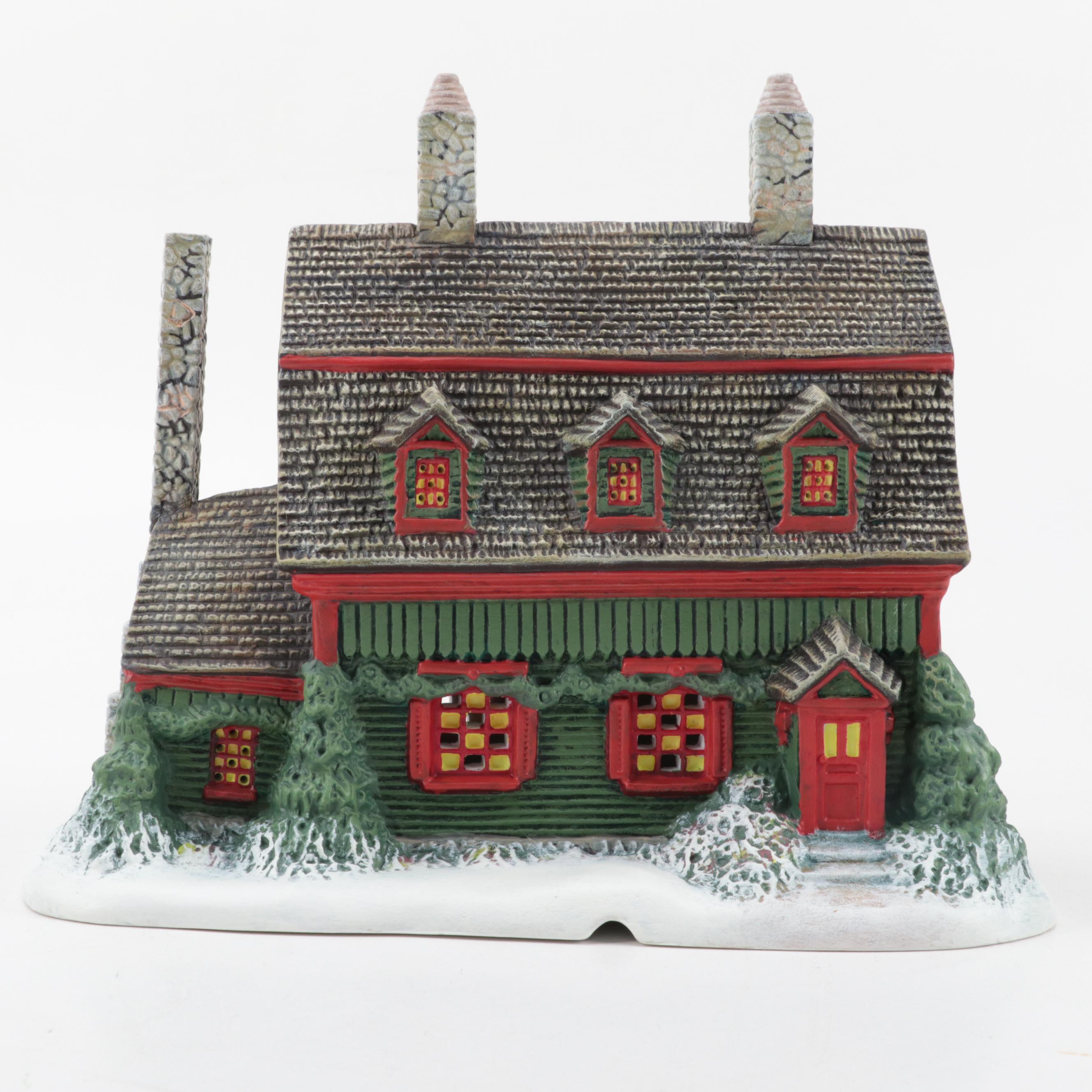 Lang and Wise "Folk Art Villages" First Edition Porcelain Buildings