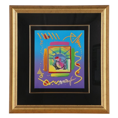 Peter Max Embellished Giclée of "Liberty Head Collage II"