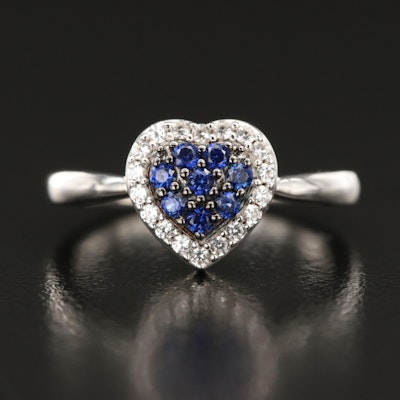 Sterling Sapphire Heart Ring
