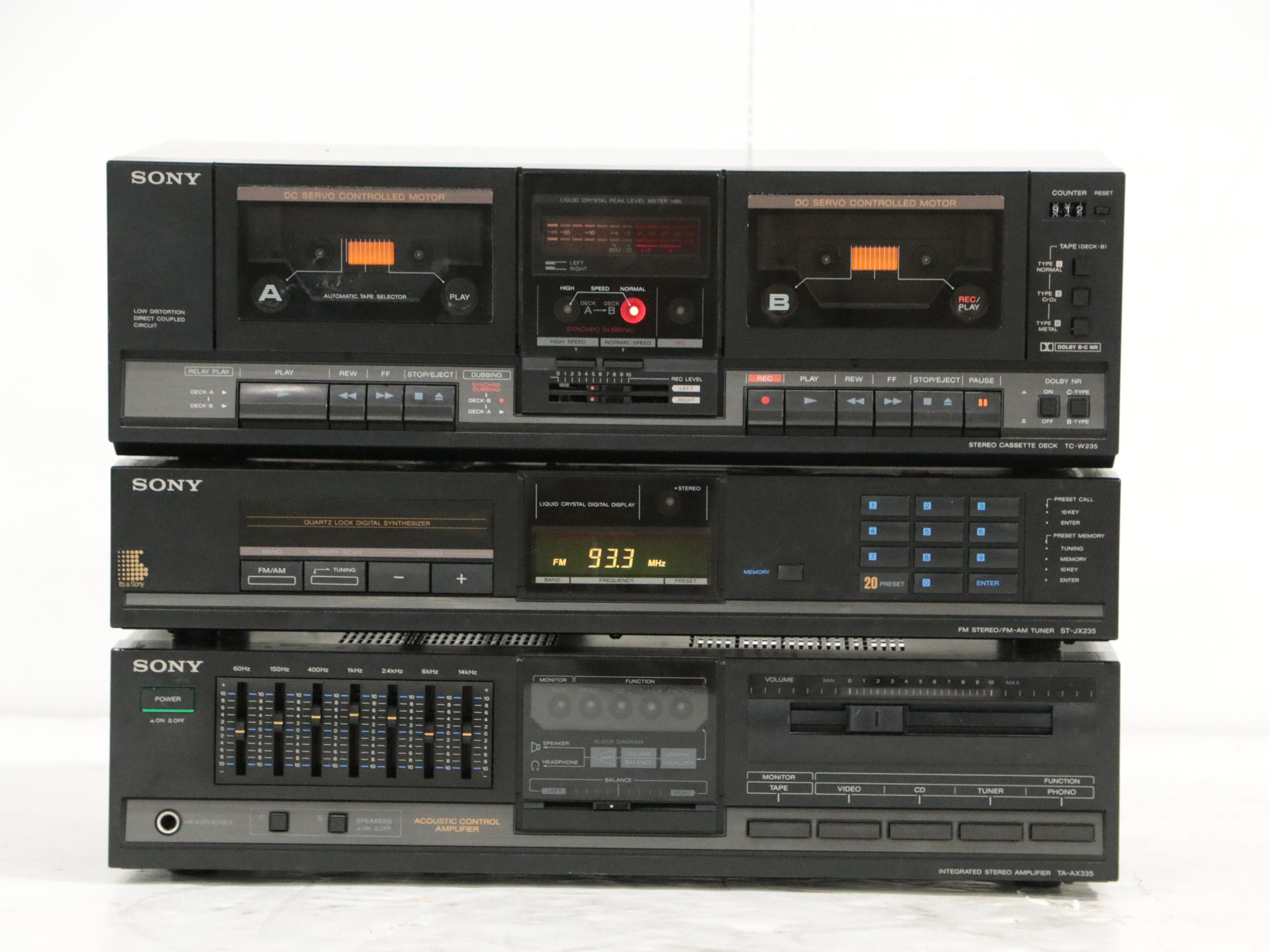 Sony CDPCE375 CD Player, Cassette Deck, AM/FM Tuner and Stereo
