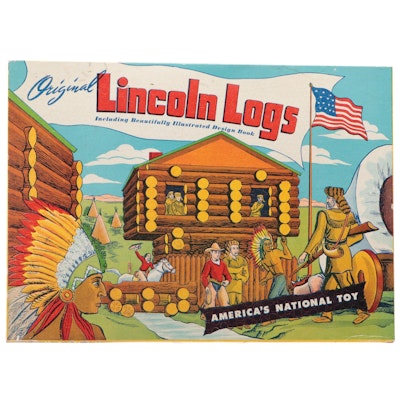 Original Lincoln Logs No. 2-L Toy Set, Mid-20th Century