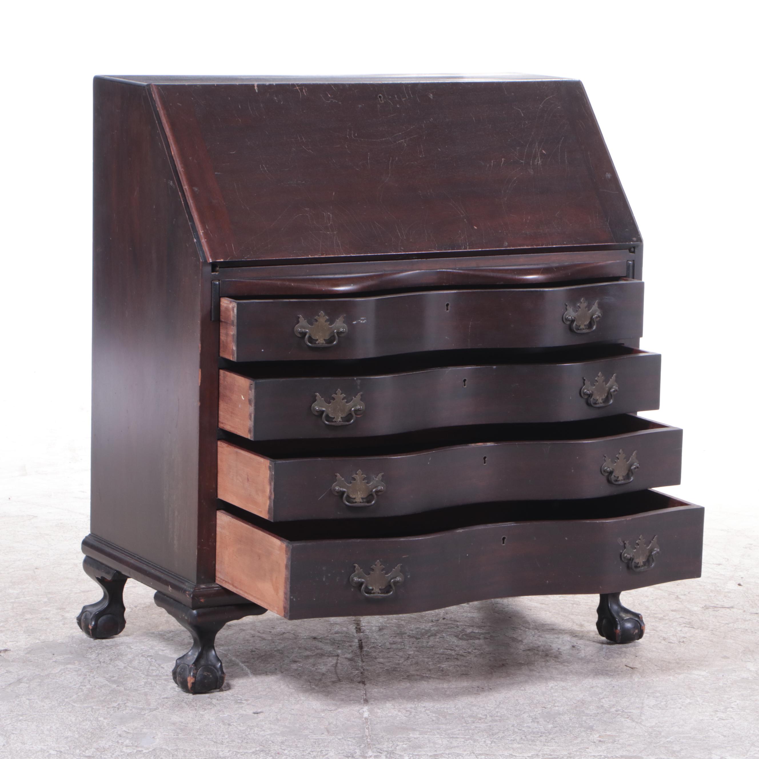 JB Van Sciver Co., Chippendale Style Mahogany Desk With Side Chair | EBTH