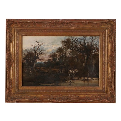 Harden Sidney Melville Oil Painting of Horse Drawn Cart