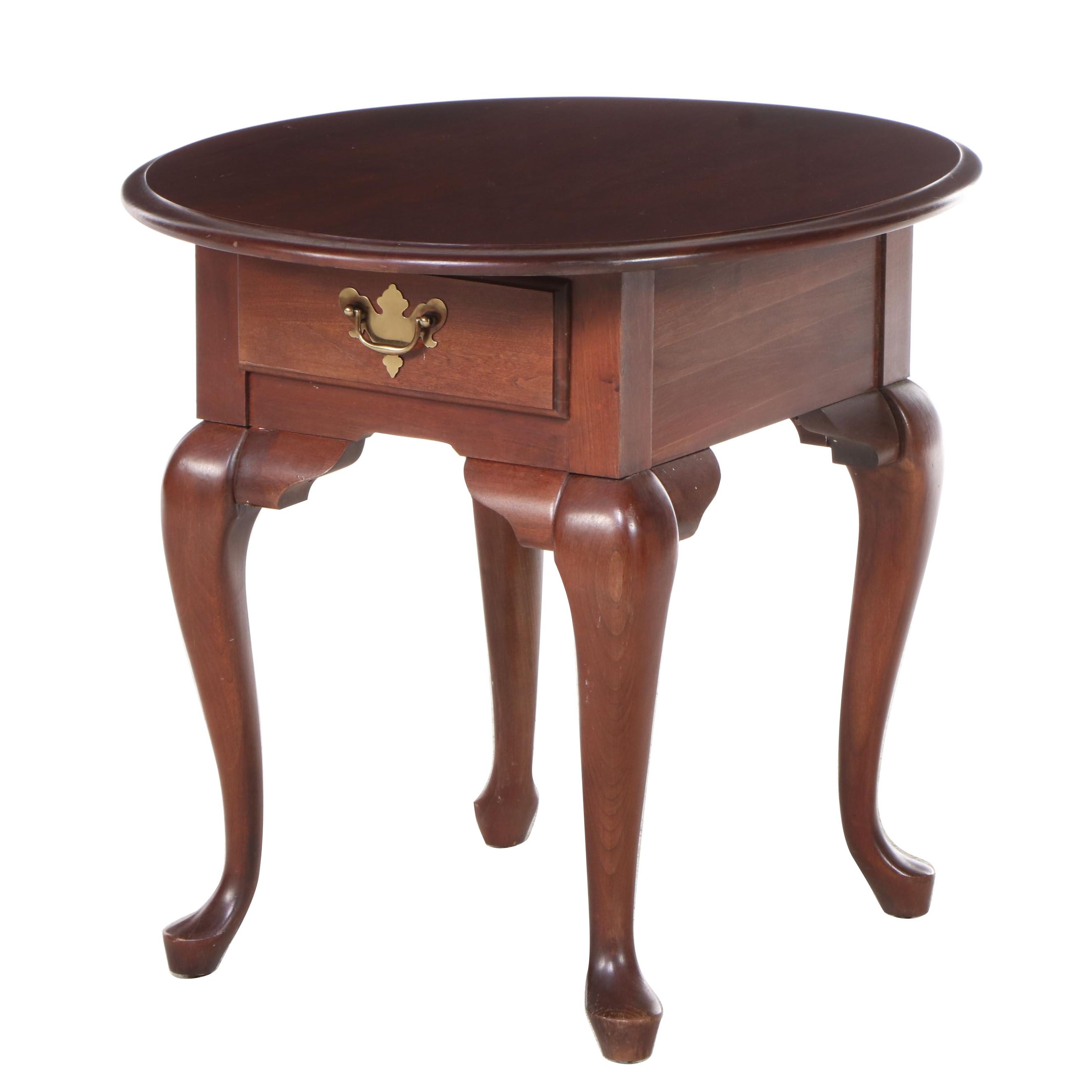 Broyhill Queen Anne Style Maple End Table with Drawer EBTH