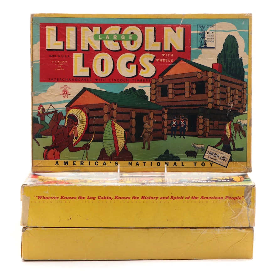 Original Lincoln Logs Toy Sets, Mid-20th Century