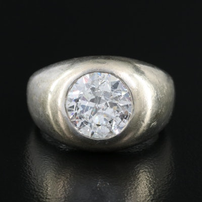 18K 4.10 CT Diamond Solitaire Ring