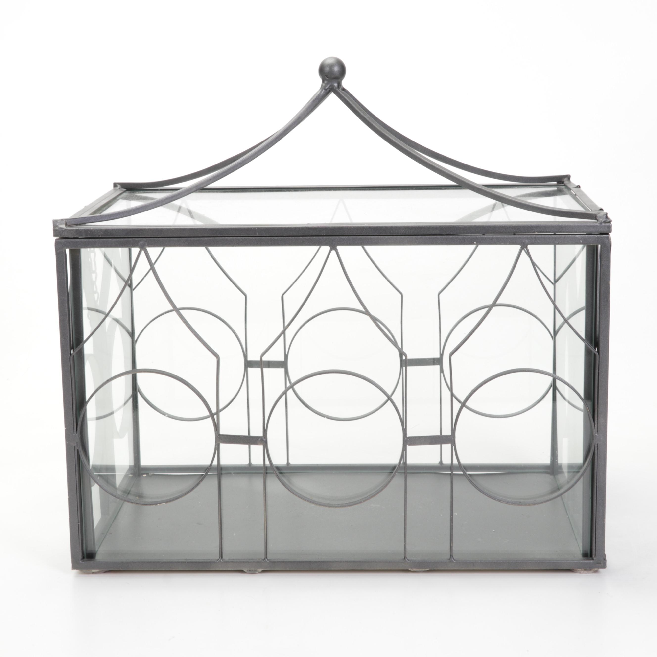 Glass Terrarium with Metal Frame EBTH