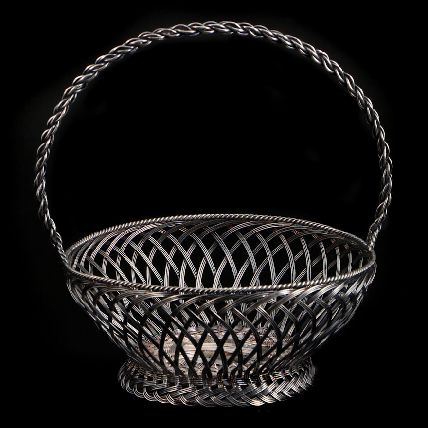 Tiffany & Co. Sterling Silver Woven Wire Basket