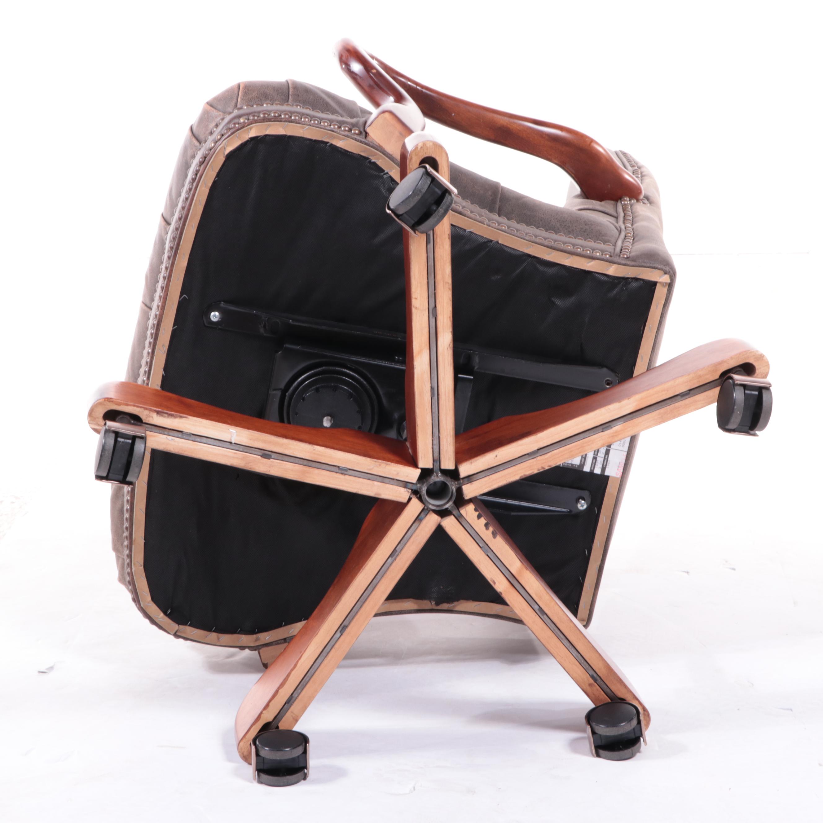 Fairfield Chair Co. Queen Anne Style Leather SwivelTilt Desk Chair EBTH