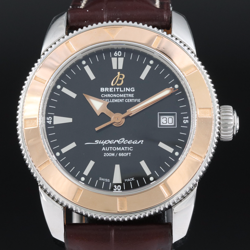 Breitling Superocean Heritage 42mm Stainless Steel and 18K Rose Gold Wristwatch