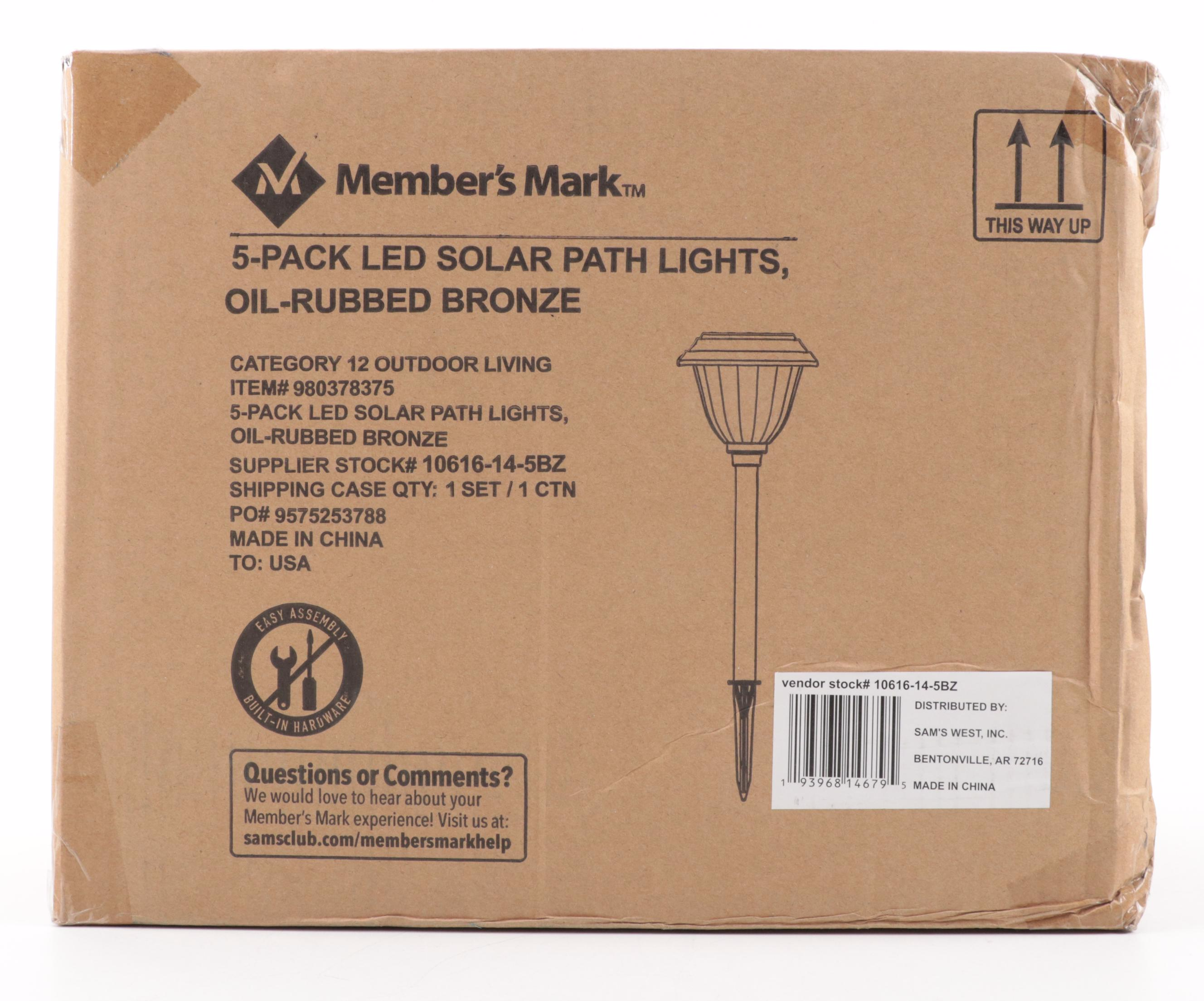 10 Member's Mark LED Solar Path Lights in Oil Rubbed Bronze EBTH