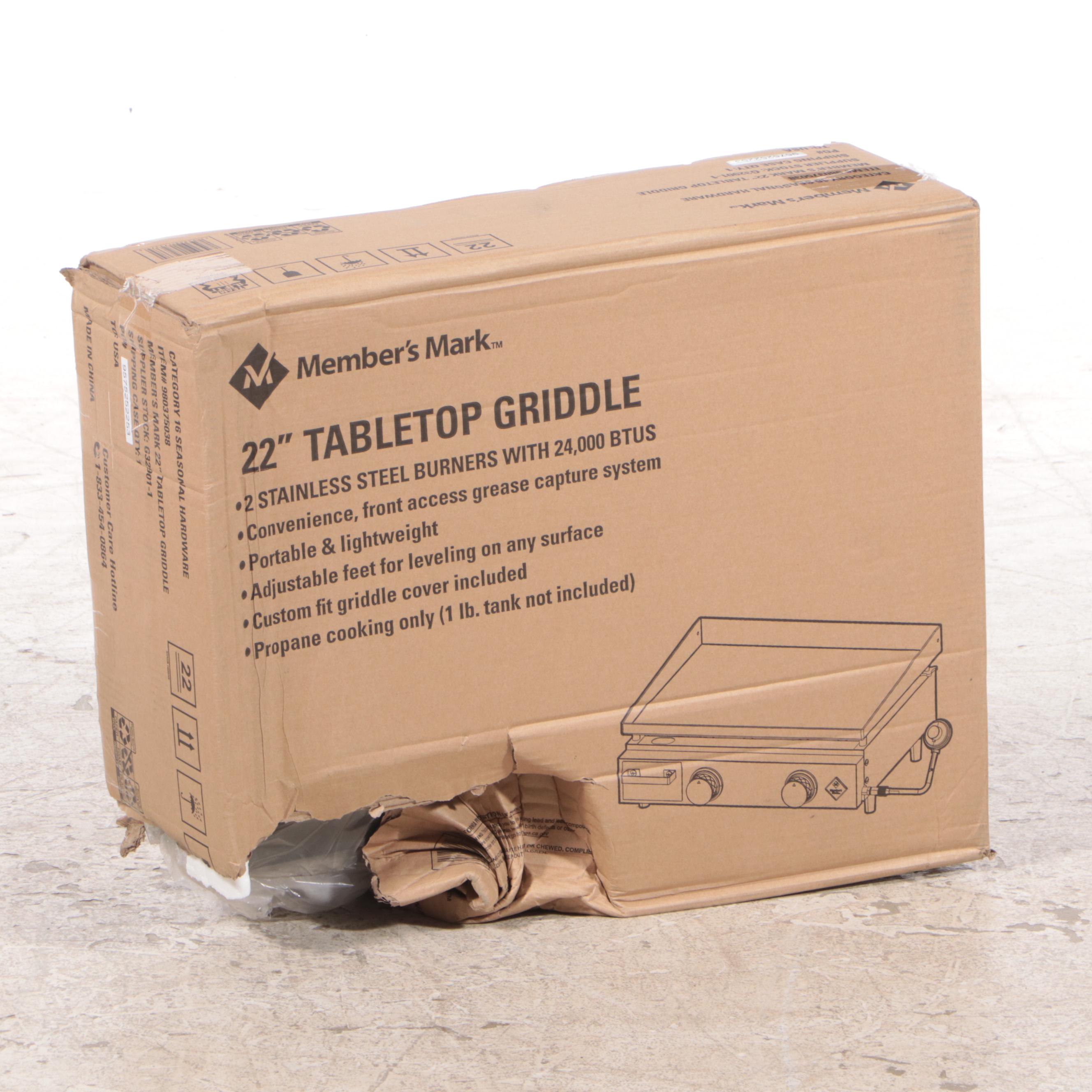 Member's Mark Stainless 22" Propane Tabletop Griddle EBTH