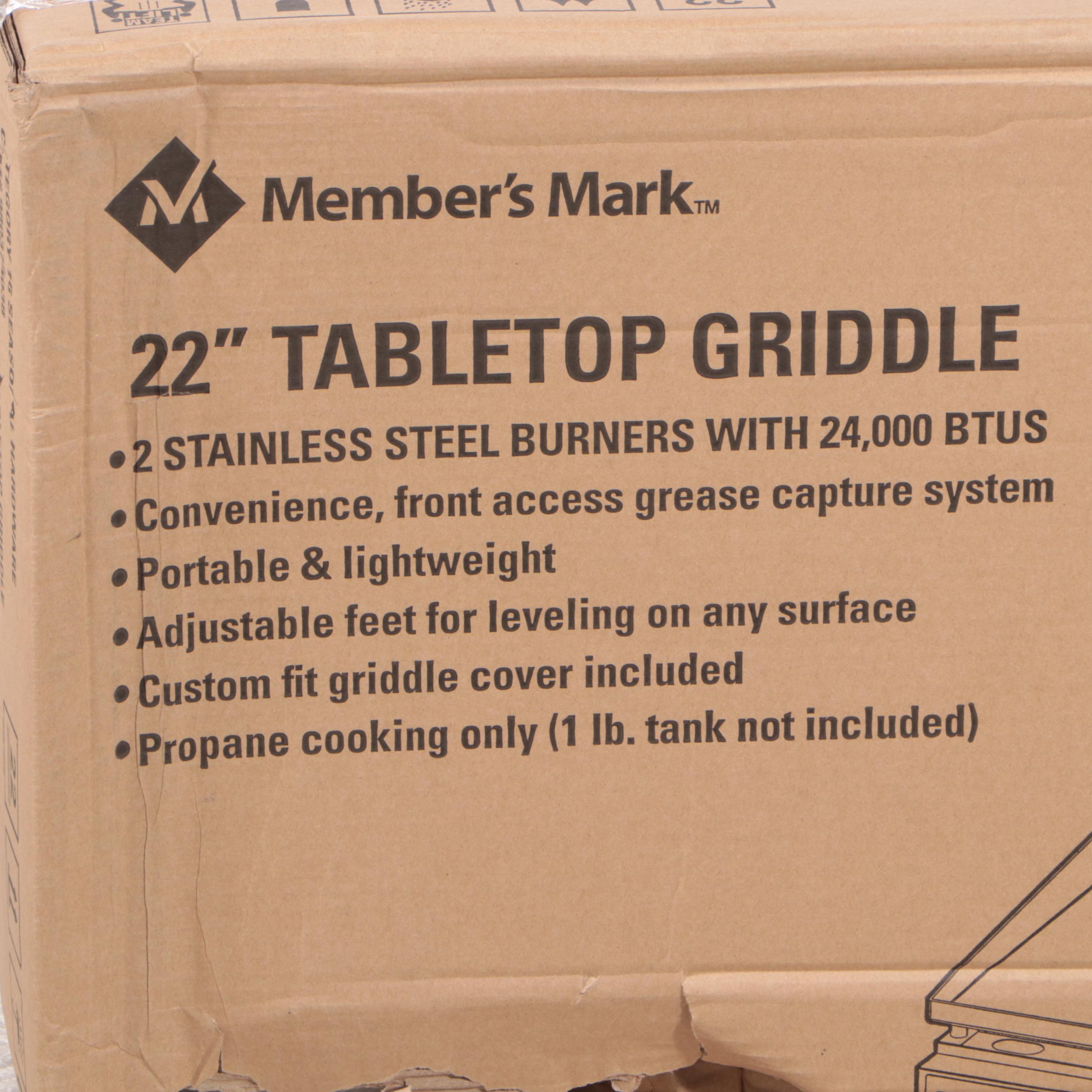 Member's Mark Stainless 22" Propane Tabletop Griddle EBTH
