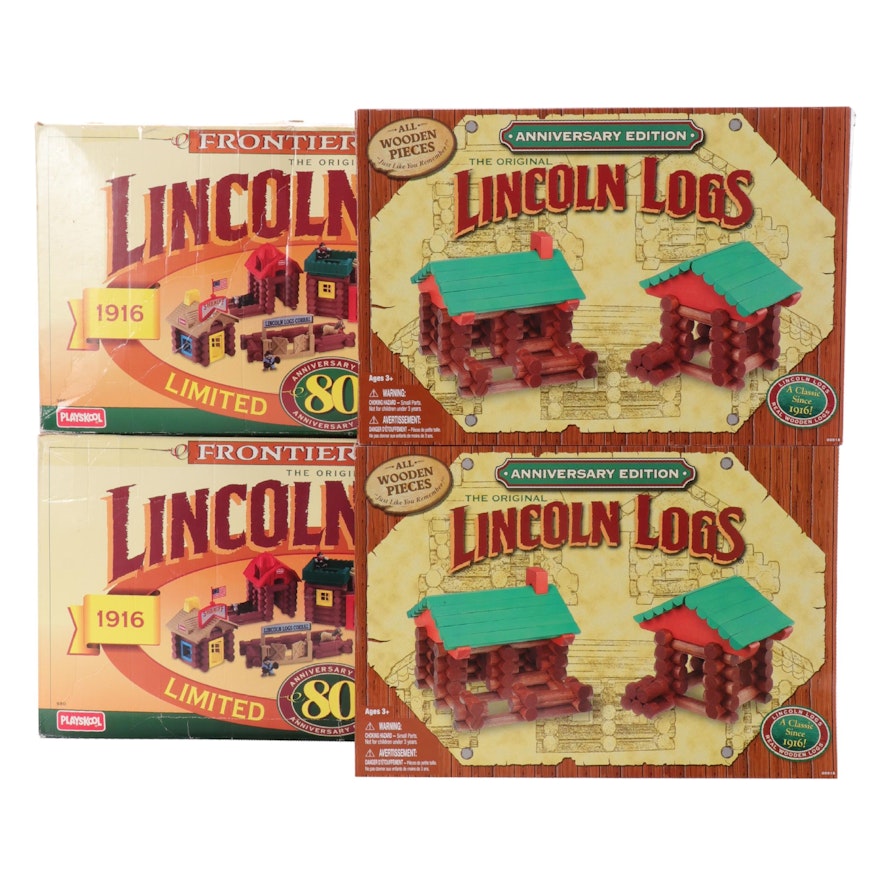 Playskoool Frontier Town and Anniversary Edition Lincoln Logs, 1996