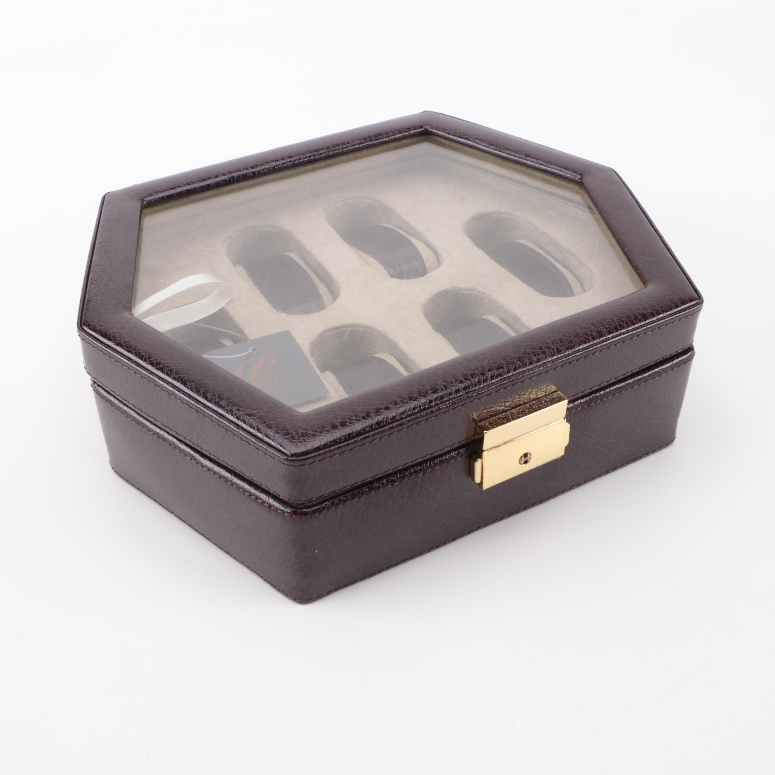 Collectives Handmade Bonded Leather Men's Valet, Cufflink Holder and