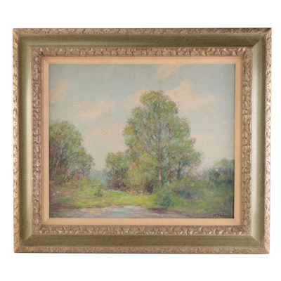 Adolph Robert Shulz Oil Painting "Along the Creek Bottom"