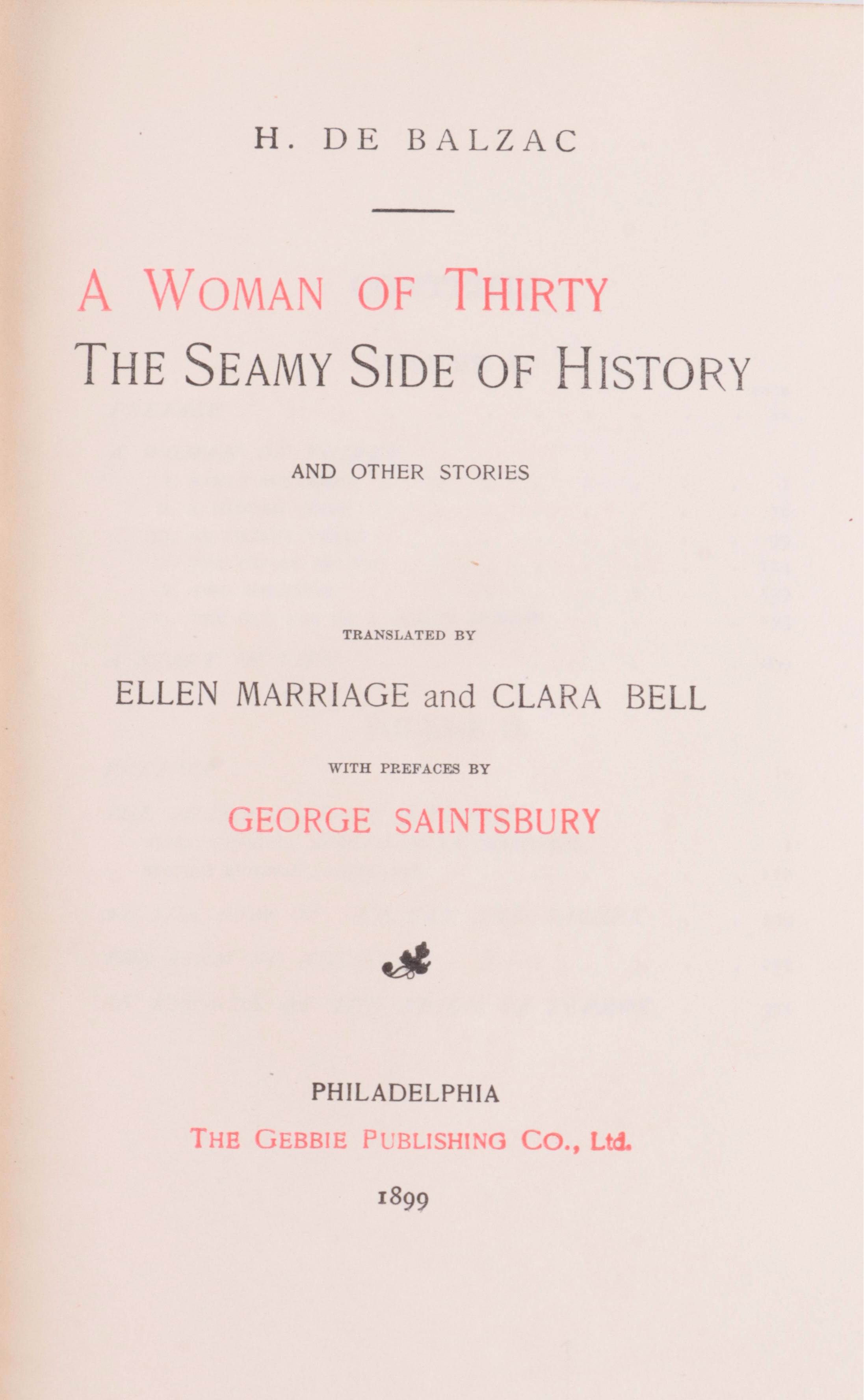 Centenary Edition "The Novels of Balzac" SixteenVolume Set, 1899 EBTH
