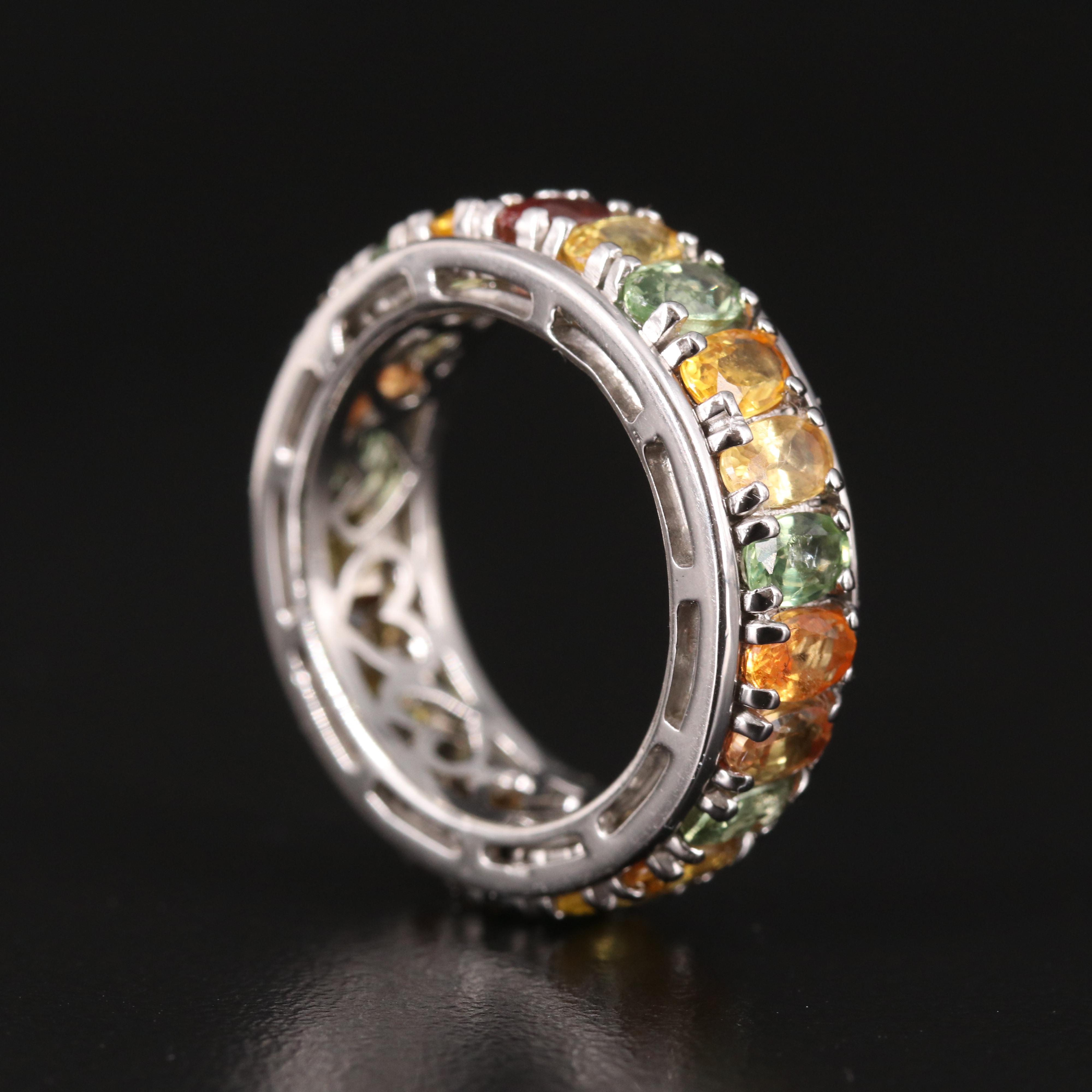 Sterling Sapphire Spinner Eternity Band EBTH