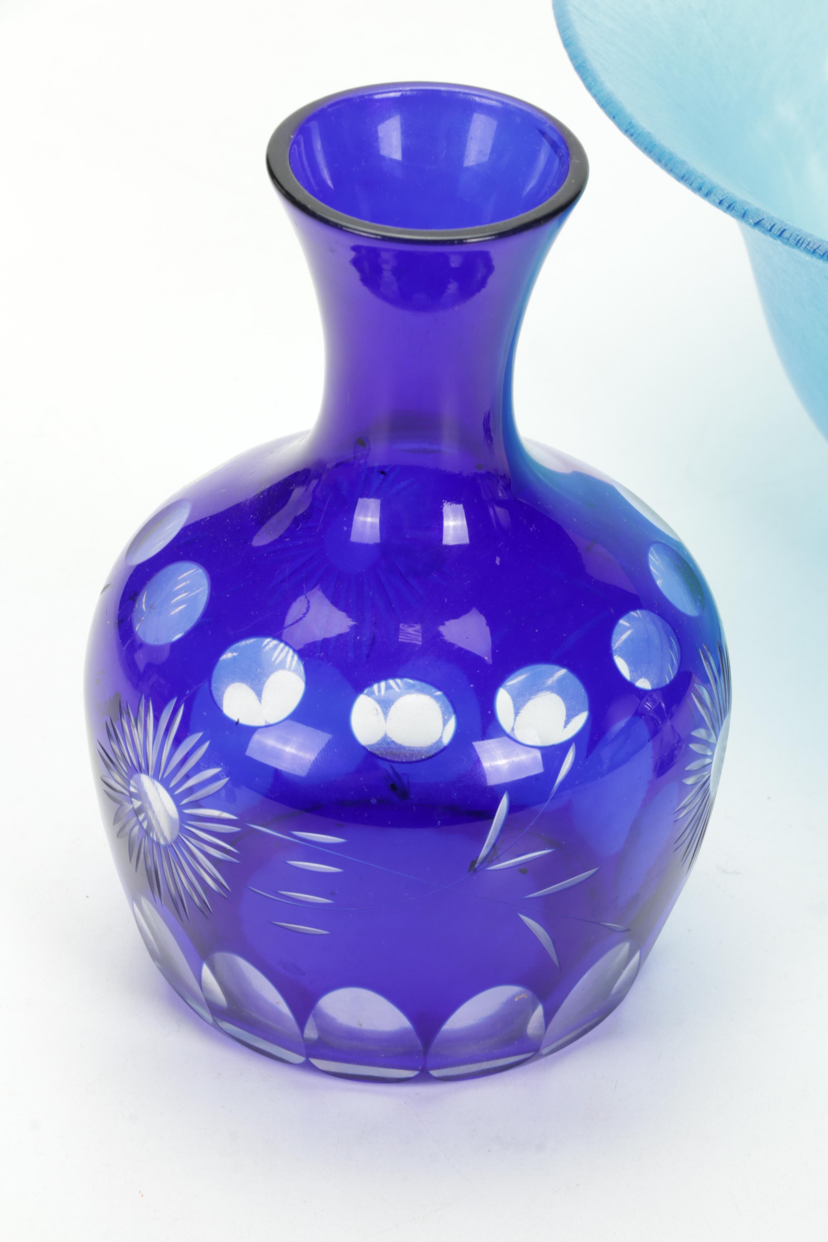 Villeroy & Boch Candlestick, Blue Glass Stretch Glass Bowl, and More EBTH