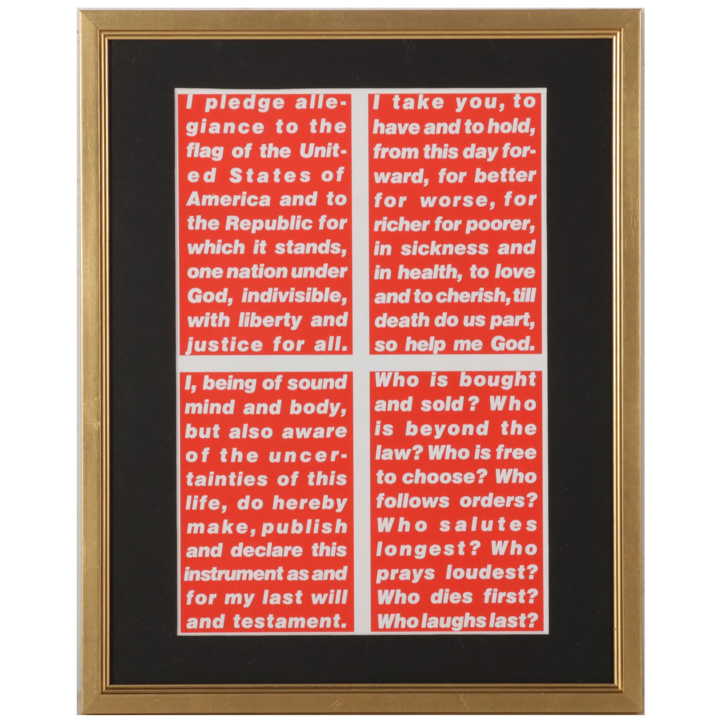 Barbara Kruger Offset Lithograph From "Love for Sale," 1990 EBTH