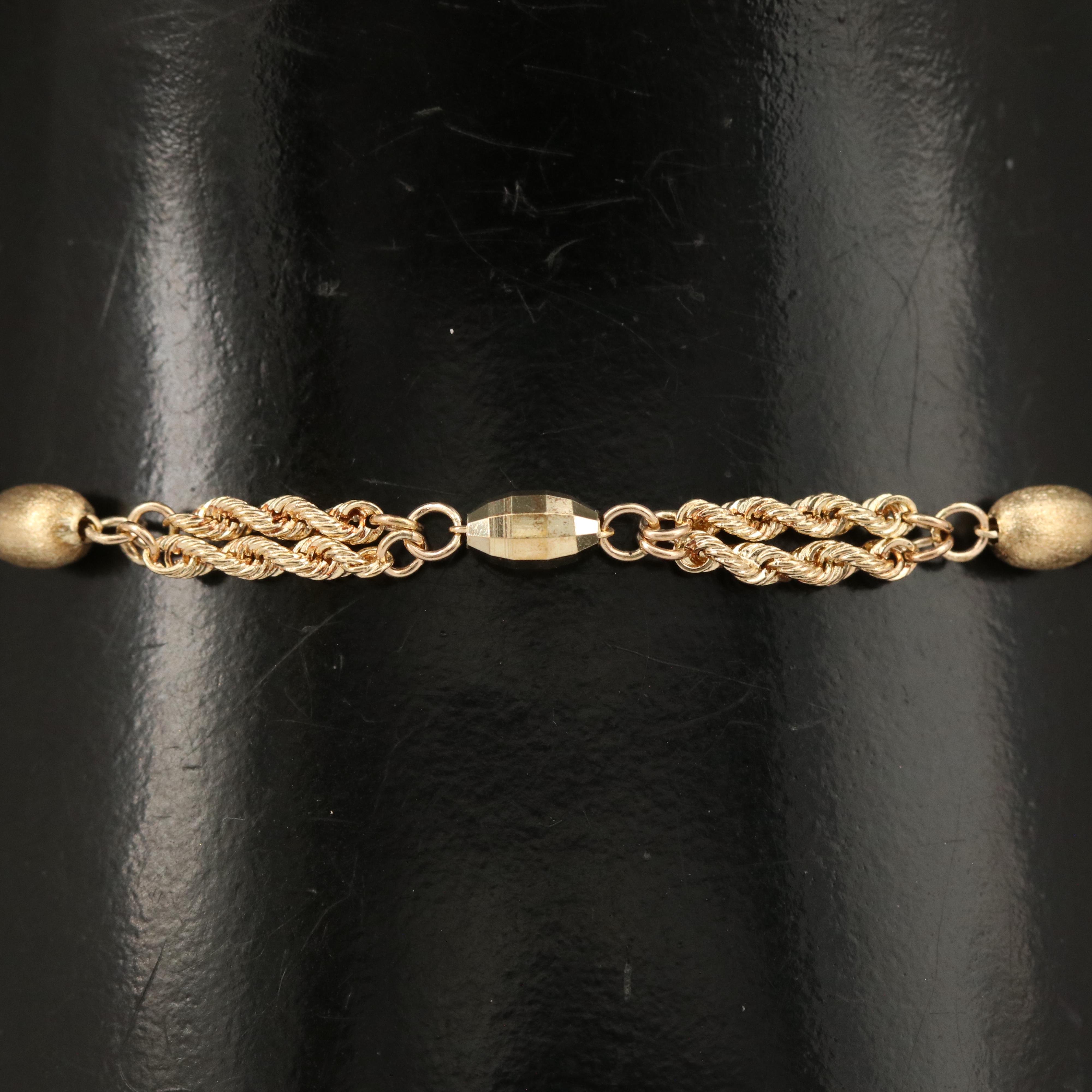14K Double Strand Rope Stationary Bracelet EBTH