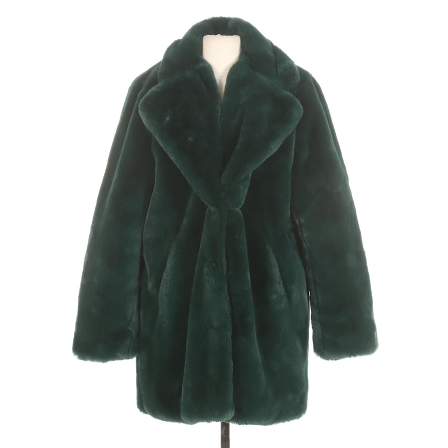 Apparis Eloise Forest Green Faux-Fur Coat For Macy's | EBTH